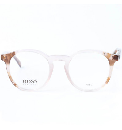 Hugo Bi Colour Metal Frame Optical Glasses With Clear Temples